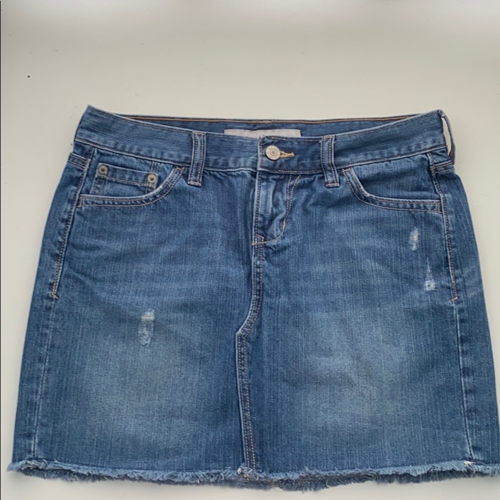 Ripped Jean Skirt